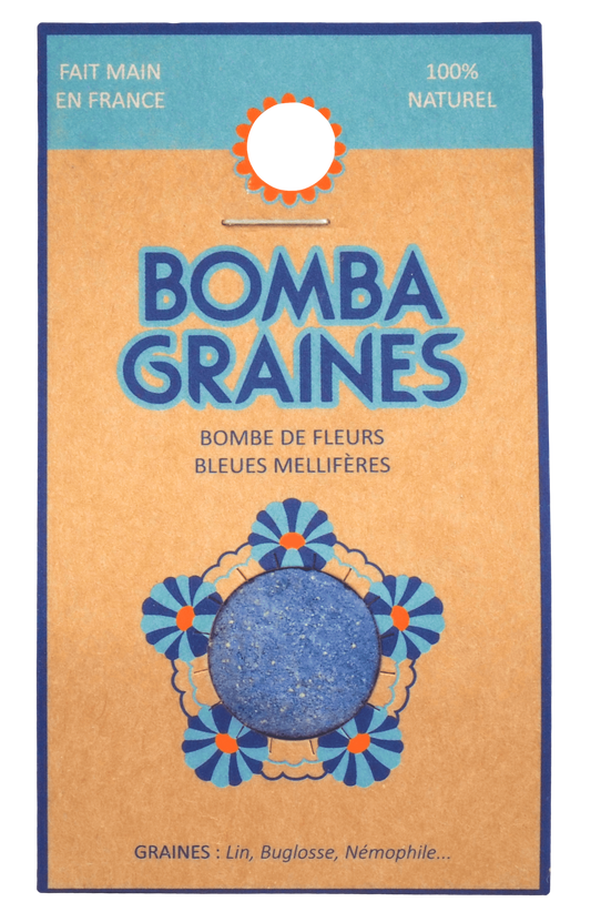 BOMBAZUL - Bombe de graines aux fleurs bleues