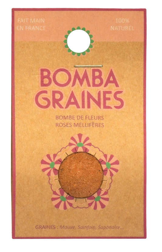 BOMBADOUDOU - Bombe de graines aux fleurs roses