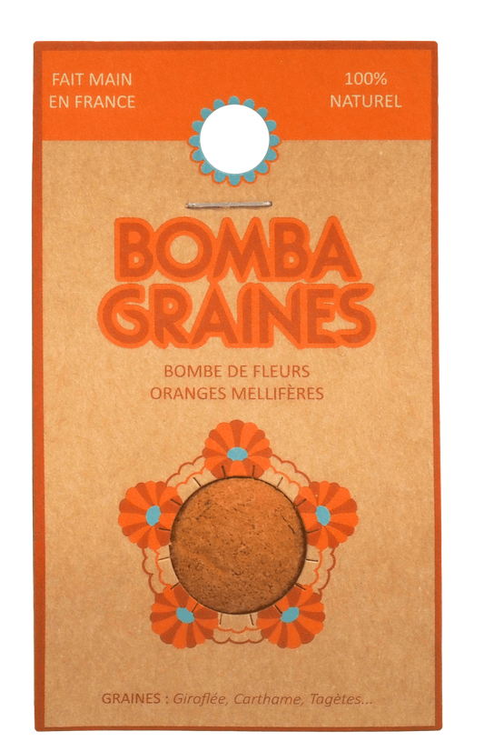 BOMBAPAPAYA - Bombe de graines aux fleurs oranges