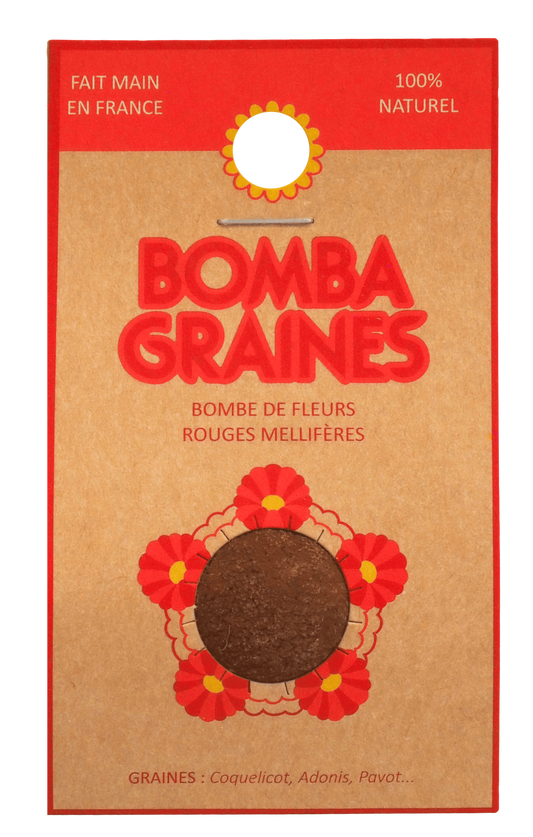 BOMBALOVE - Bombe de graines aux fleurs rouges