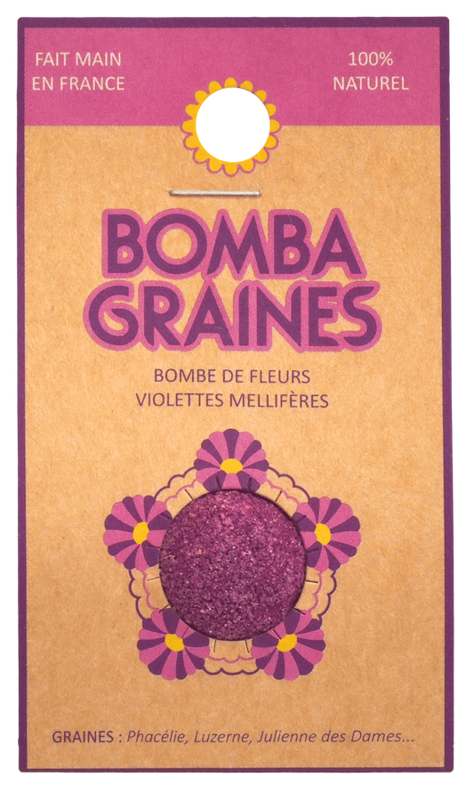 BOMBAMETHYSTE - Bombe de graines aux fleurs violettes
