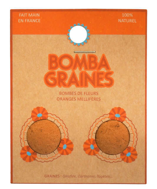 BOMBAPAPAYA DUO - Bombes de graines aux fleurs oranges