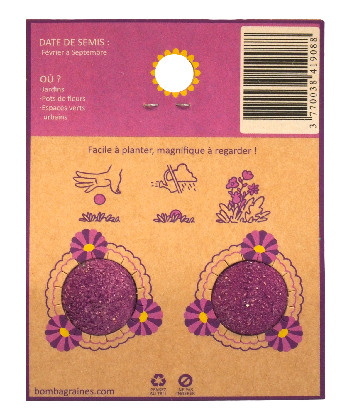 BOMBAMETHYSTE DUO - Bombes de graines aux fleurs violettes
