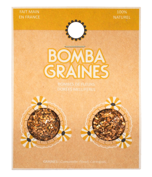 BOMBADISCO DUO - Bombes de graines aux fleurs jaunes orangées