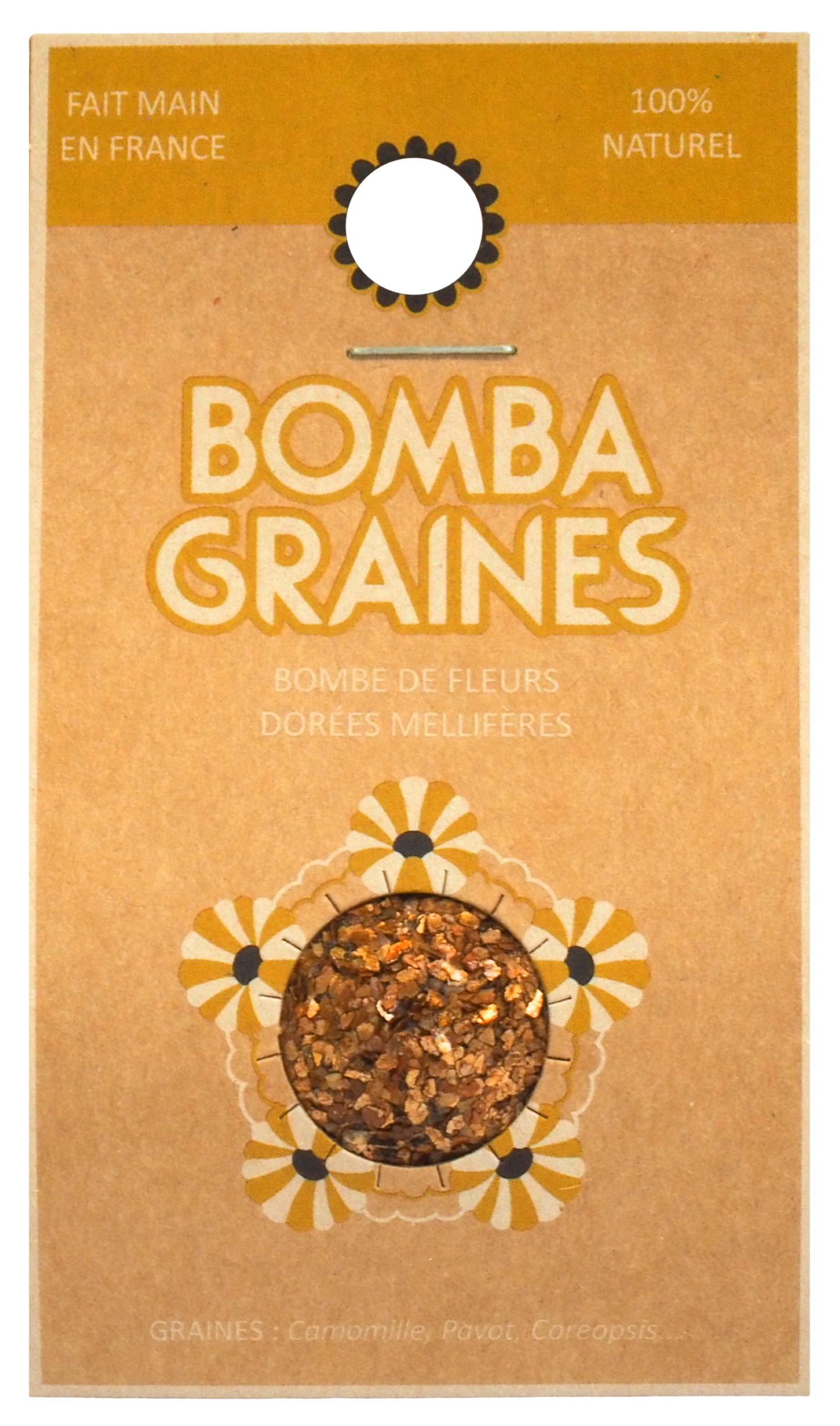 BOMBADISCO - Bombe de graines aux fleurs jaunes orangées