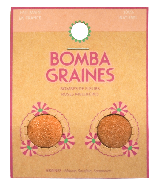 BOMBADOUDOU DUO - Bombes de graines aux fleurs roses