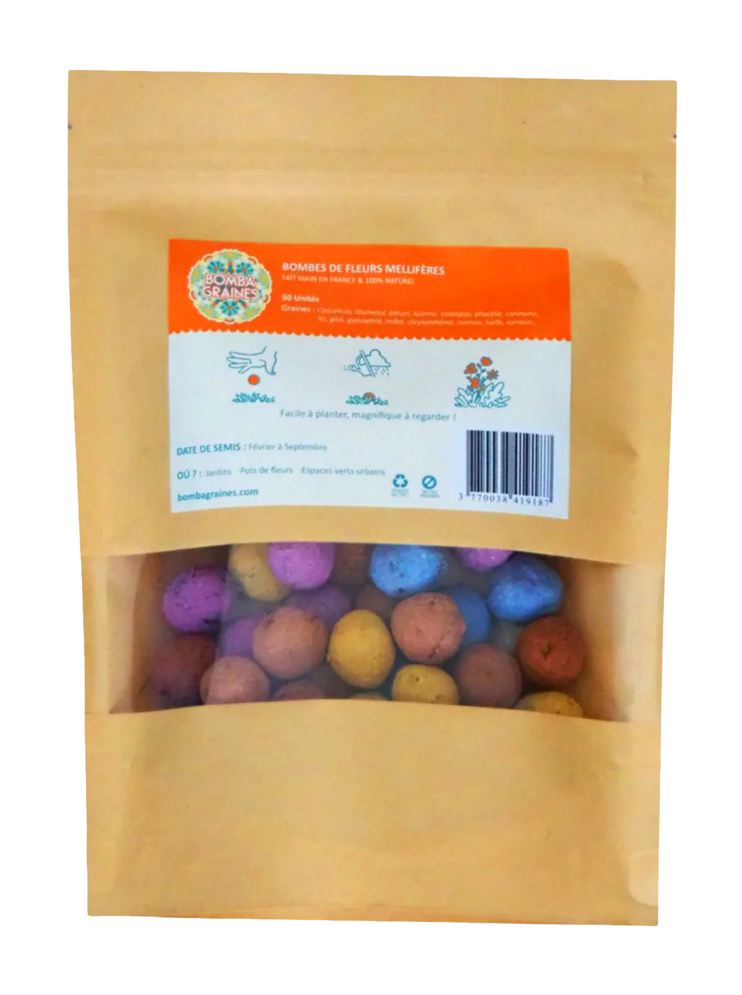 BOMBABEILLE x50 - Bombes de graines aux fleurs multicolores
