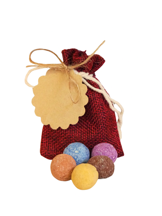 Sac en jute 5 bombes de graines (lot x3)